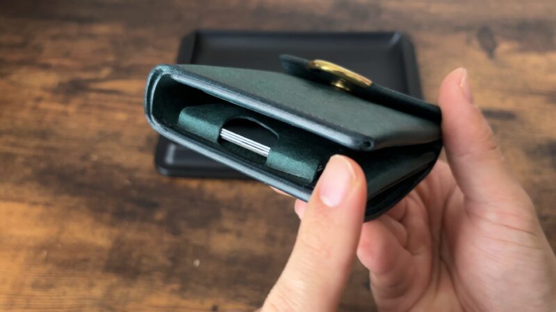 【池之端銀革店】ギャルソンスリムウォレットのコバ