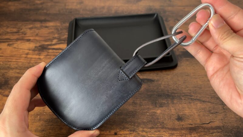 ヒップポケット革財布（小銭入れ付き）の落下防止