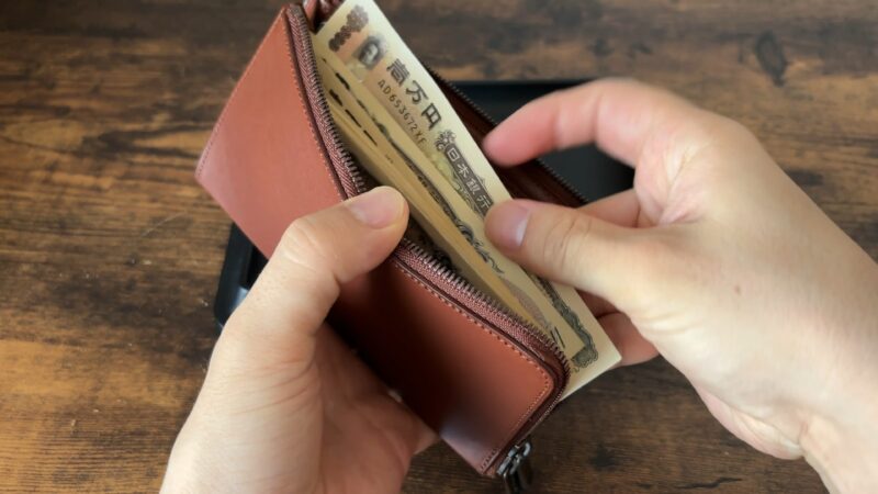 Hitoe® L-zip Lの札入れ